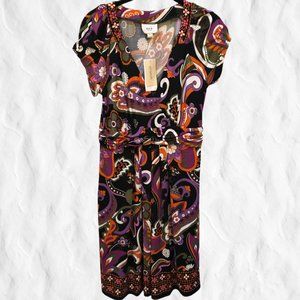 ECI Patterned Short Sleeve Wrap Dress